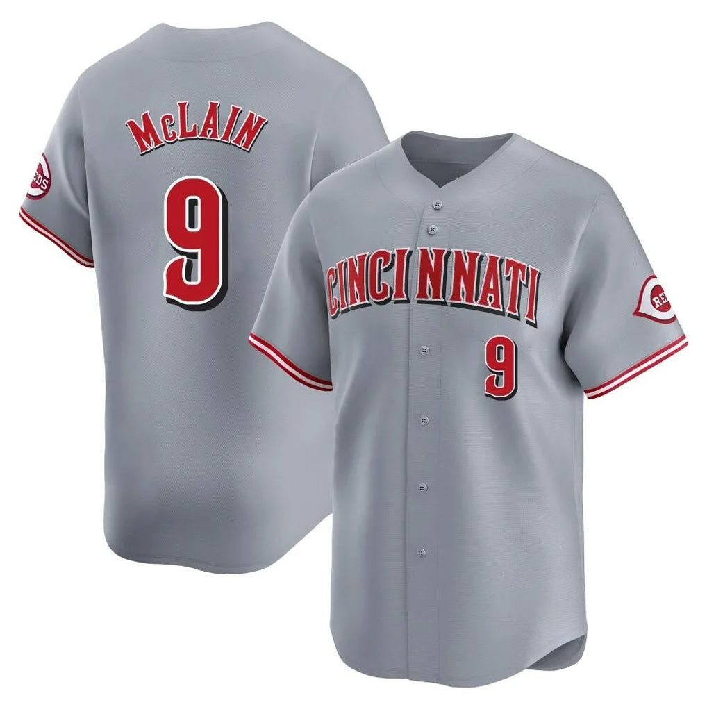 Jamed C.Reds #9 Matt McLain Player Gray Home Limited Stitched Jerseys