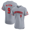Jamed C.Reds #9 Matt McLain Player Gray Limited Elite Home Stitched Jerseys