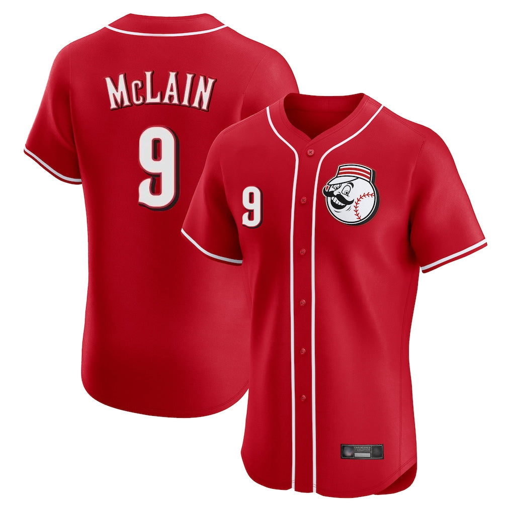 Jamed C.Reds #9 Matt McLain Player Red Limited Elite Home Game Stitched Jerseys