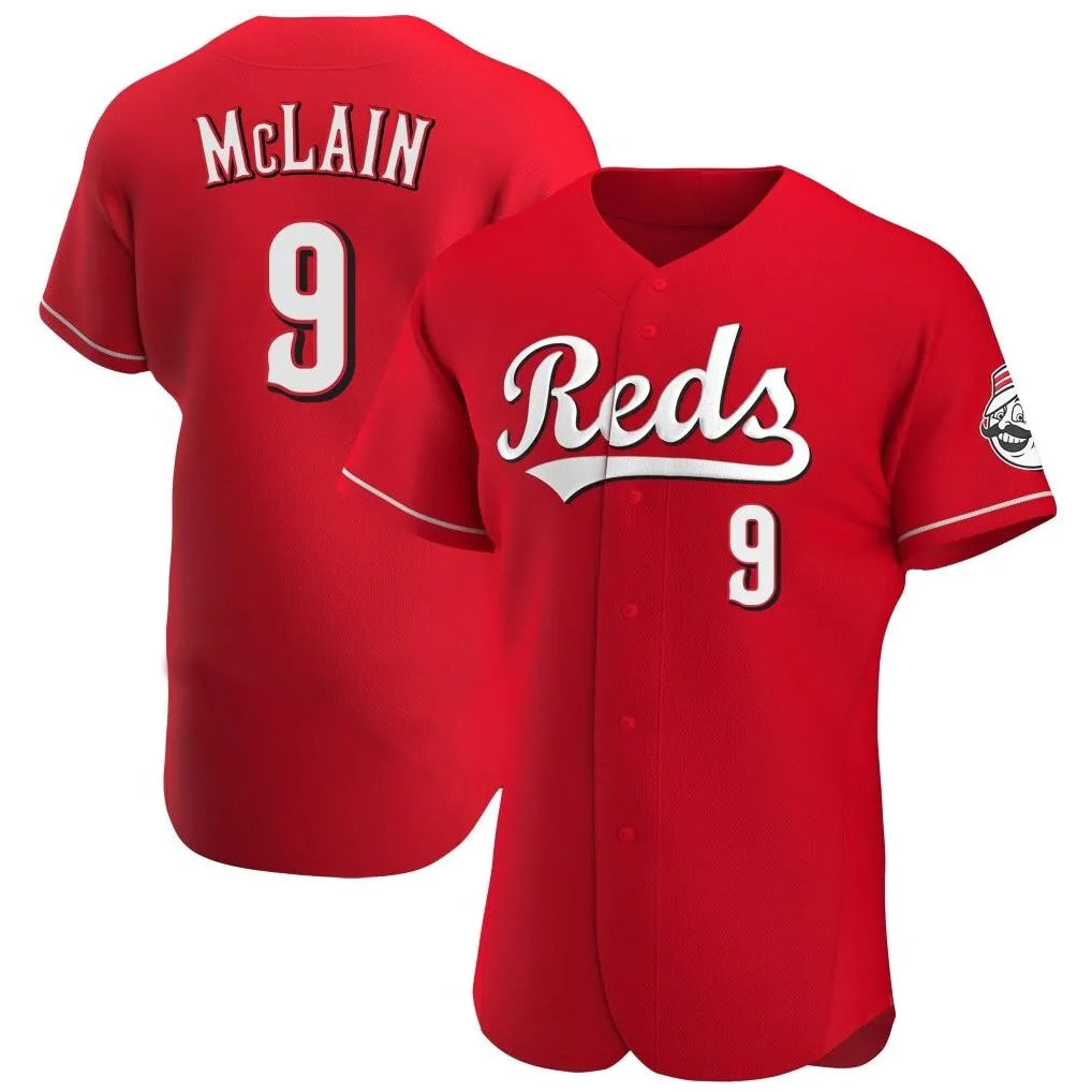 Jamed C.Reds #9 Matt McLain Player Red Limited Elite Home Stitched Jerseys