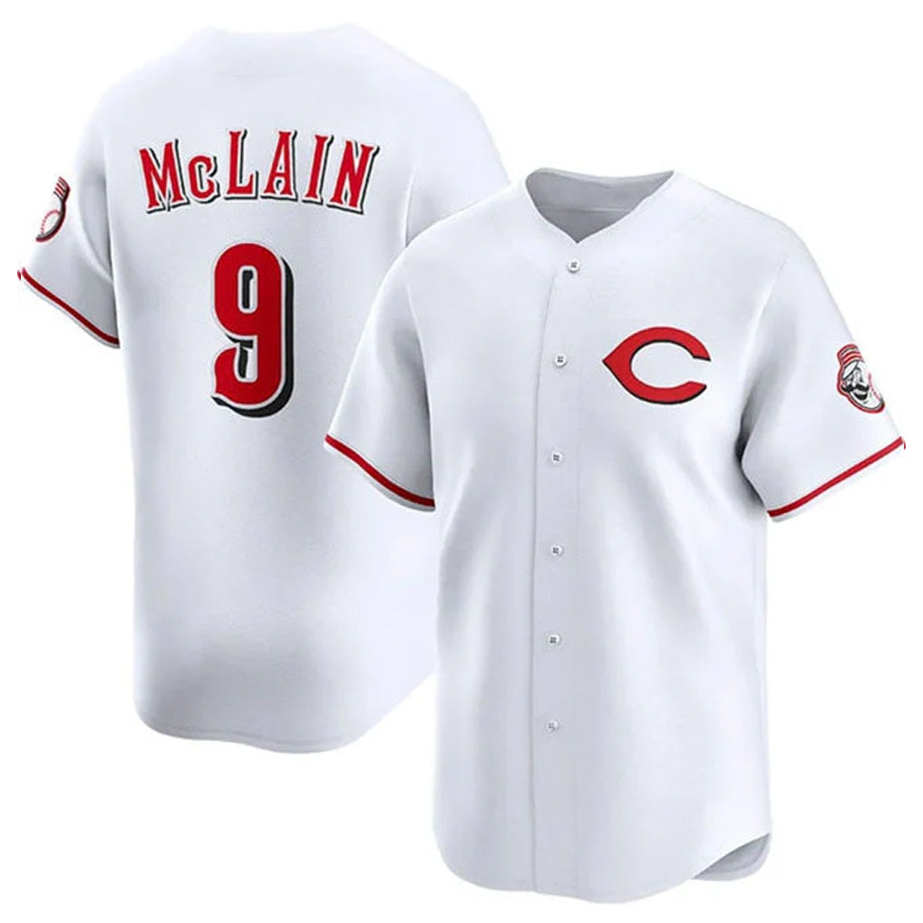 Jamed C.Reds #9 Matt McLain Player White Limited Home Stitched Jerseys