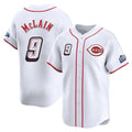 Jamed C.Reds #9 Matt McLain Player White Speedway Classic Home Limited Stitched Jerseys