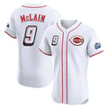 Jamed C.Reds #9 Matt McLain Player White Speedway Classic Limited Elite Home Stitched Jerseys