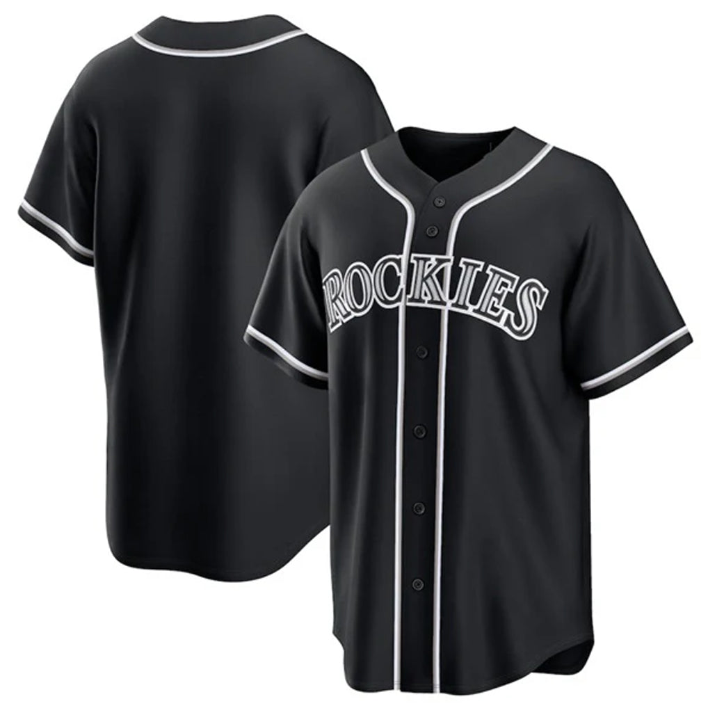 Jamed C.Rockies Black Fashion Out Home Game Blank Player Stitched Jerseys