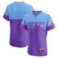 Jamed C.Rockies Purple-Light Blue City Connect Limited Elite Home T-shirt Blank Player Stitched Jerseys