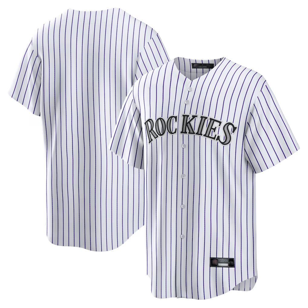 Jamed C.Rockies White Game Home Blank Player Stitched Jerseys