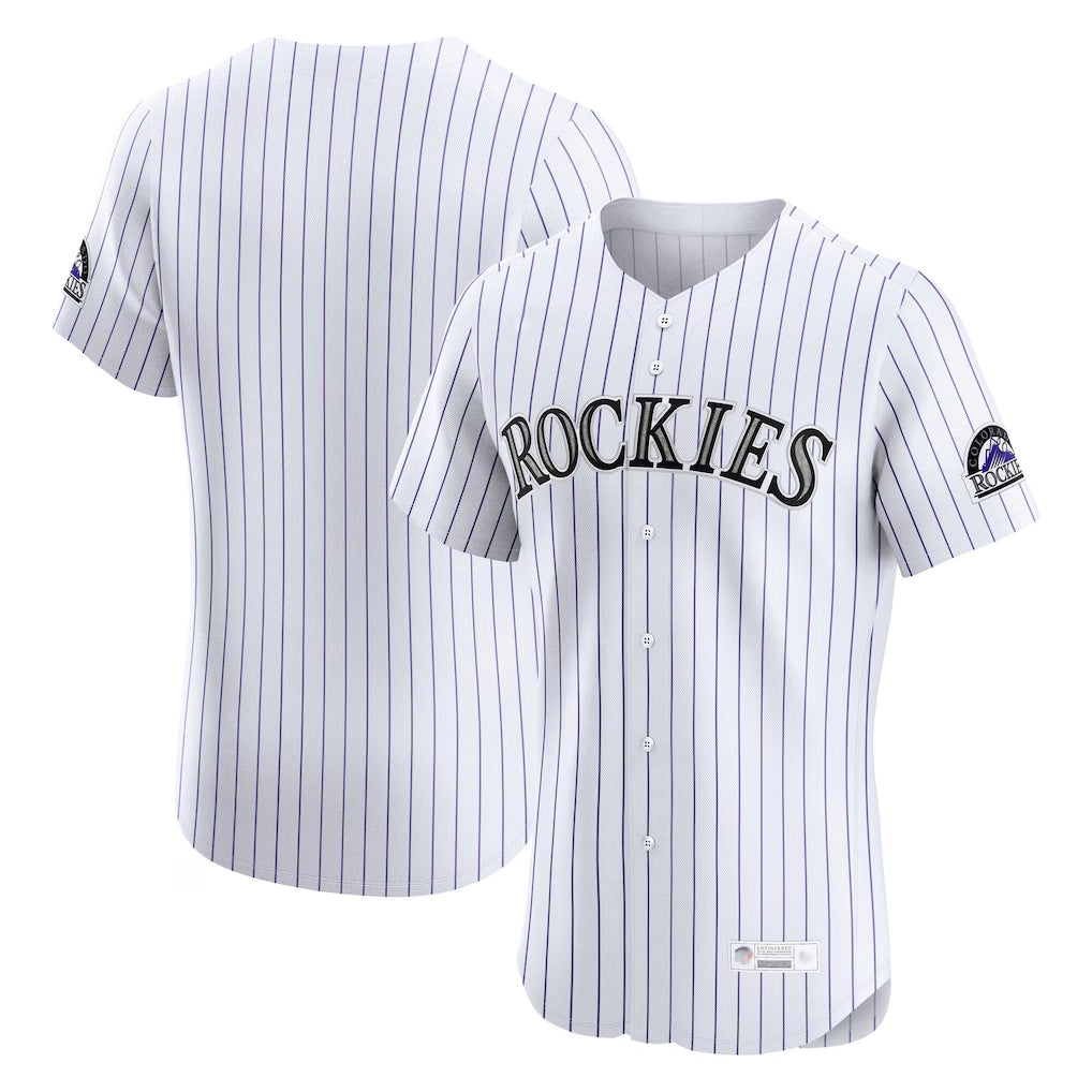 Jamed C.Rockies White Limited Elite Home Blank Player Stitched Jerseys