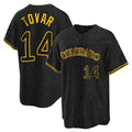 Jamed C.Rockies #14 Ezequiel Tovar Player Black Snake Skin City Home Game Stitched Jerseys