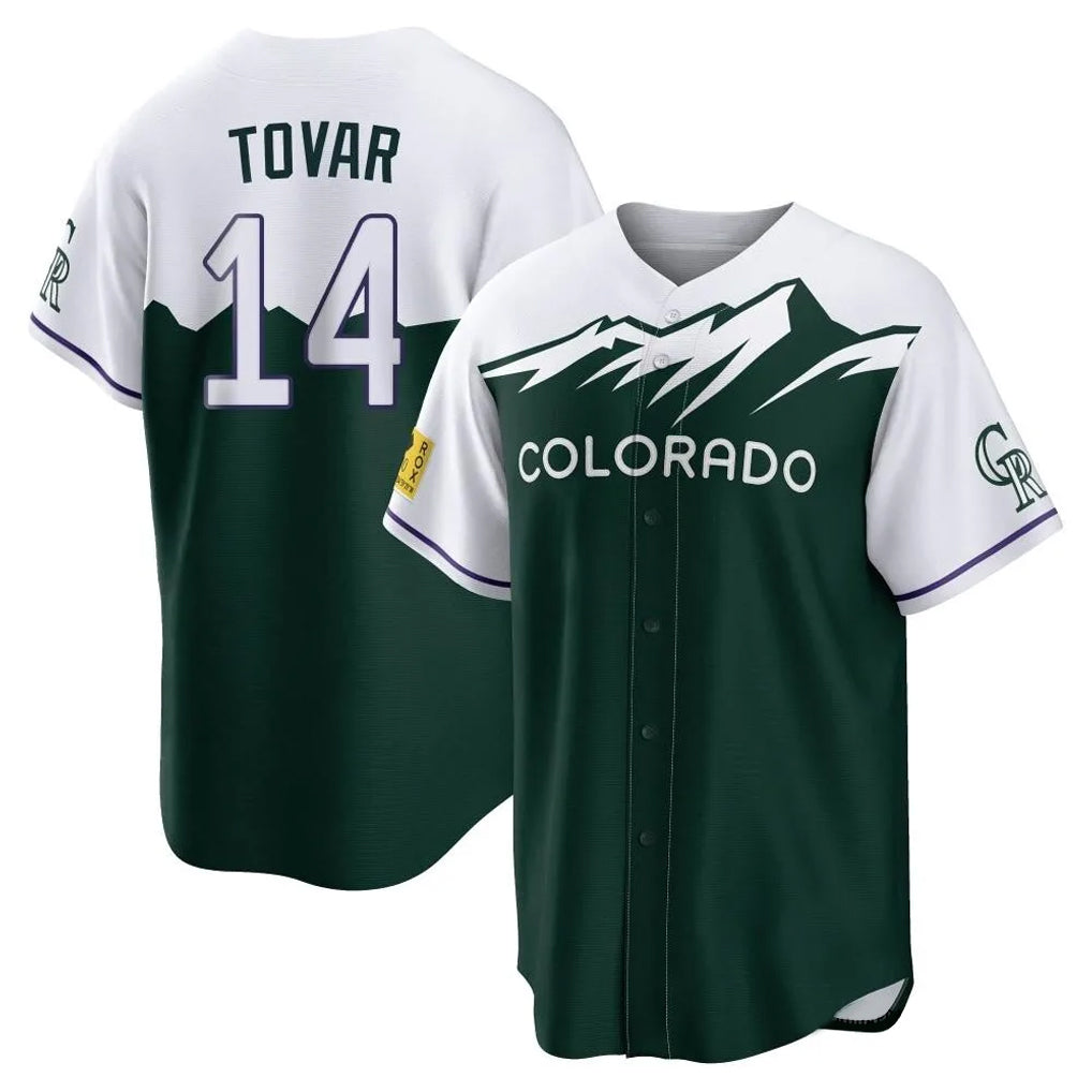 Jamed C.Rockies #14 Ezequiel Tovar Player Green City Connect Home Game Stitched Jerseys