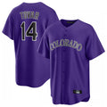Jamed C.Rockies #14 Ezequiel Tovar Player Purple Game Home Stitched Jerseys