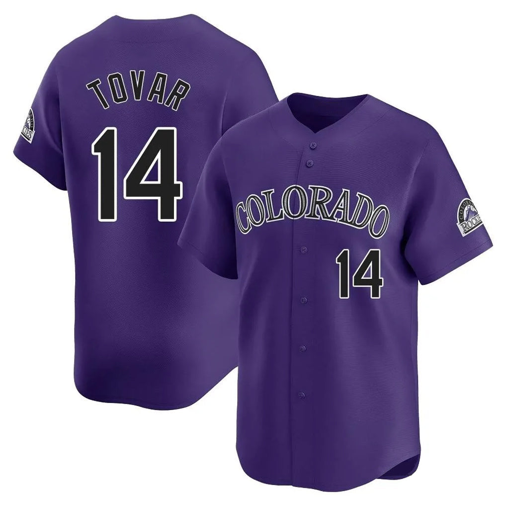 Jamed C.Rockies #14 Ezequiel Tovar Player Purple Limited Home Stitched Jerseys