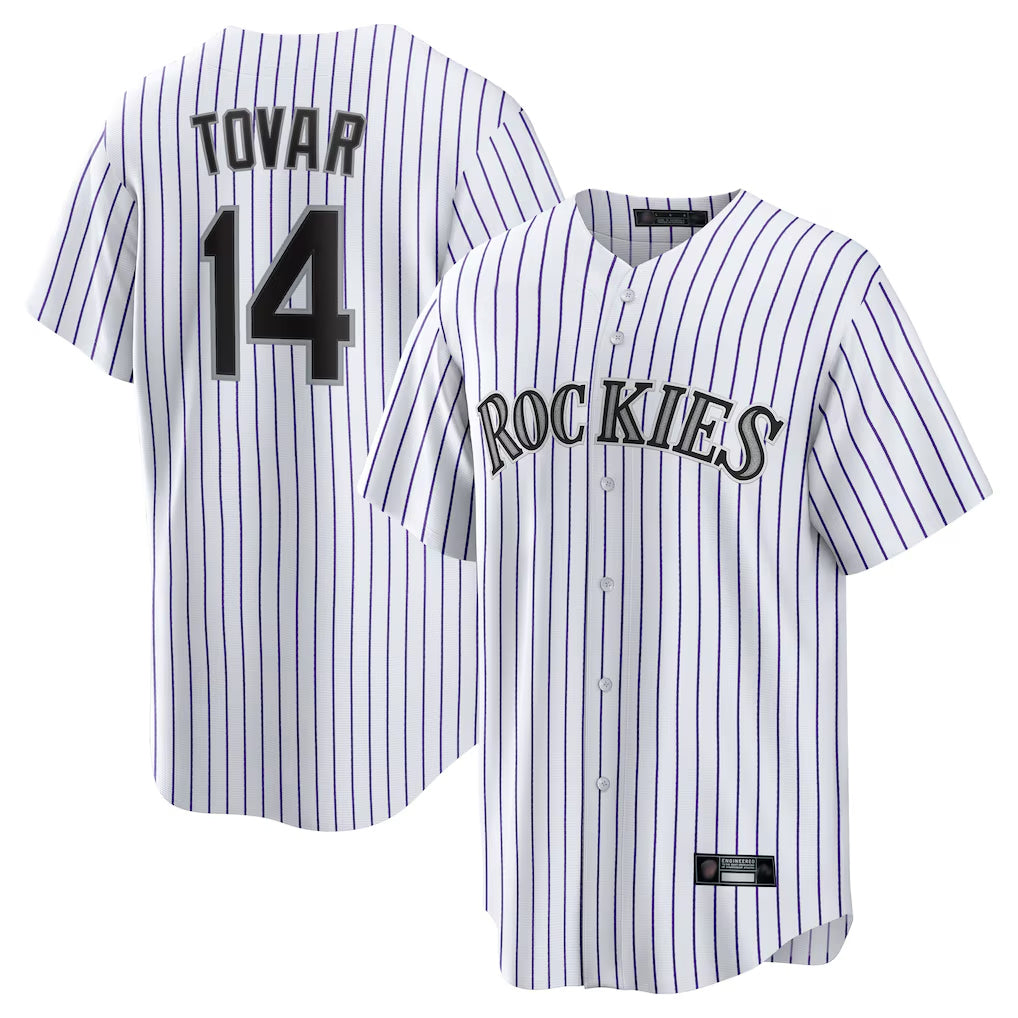 Jamed C.Rockies #14 Ezequiel Tovar Player White Game Home Stitched Jerseys