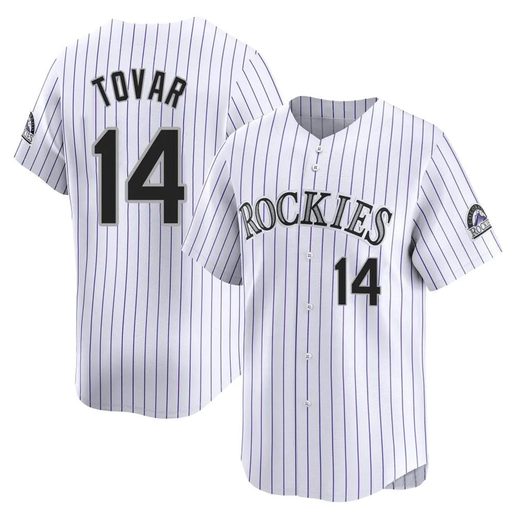 Jamed C.Rockies #14 Ezequiel Tovar Player White Limited Home Stitched Jerseys