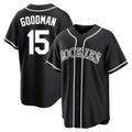 Jamed C.Rockies #15 Hunter Goodman Player Black Fashion Out Home Game Stitched Jerseys