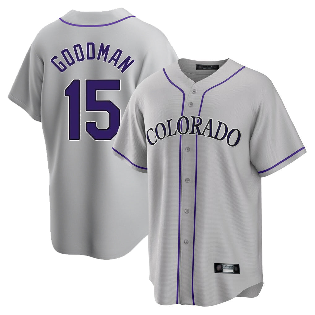 Jamed C.Rockies #15 Hunter Goodman Player Gray Game Home Stitched Jerseys