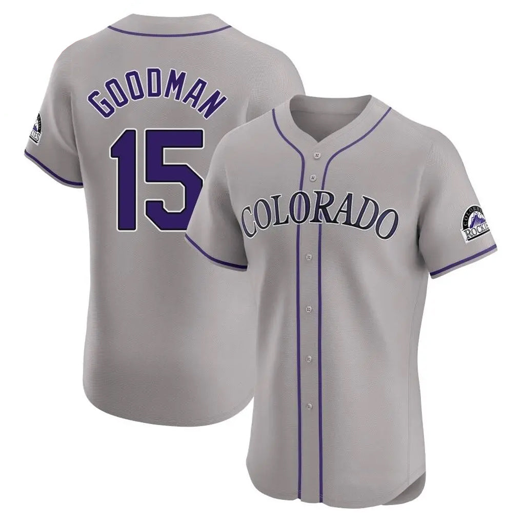 Jamed C.Rockies #15 Hunter Goodman Player Gray Limited Elite Home Stitched Jerseys