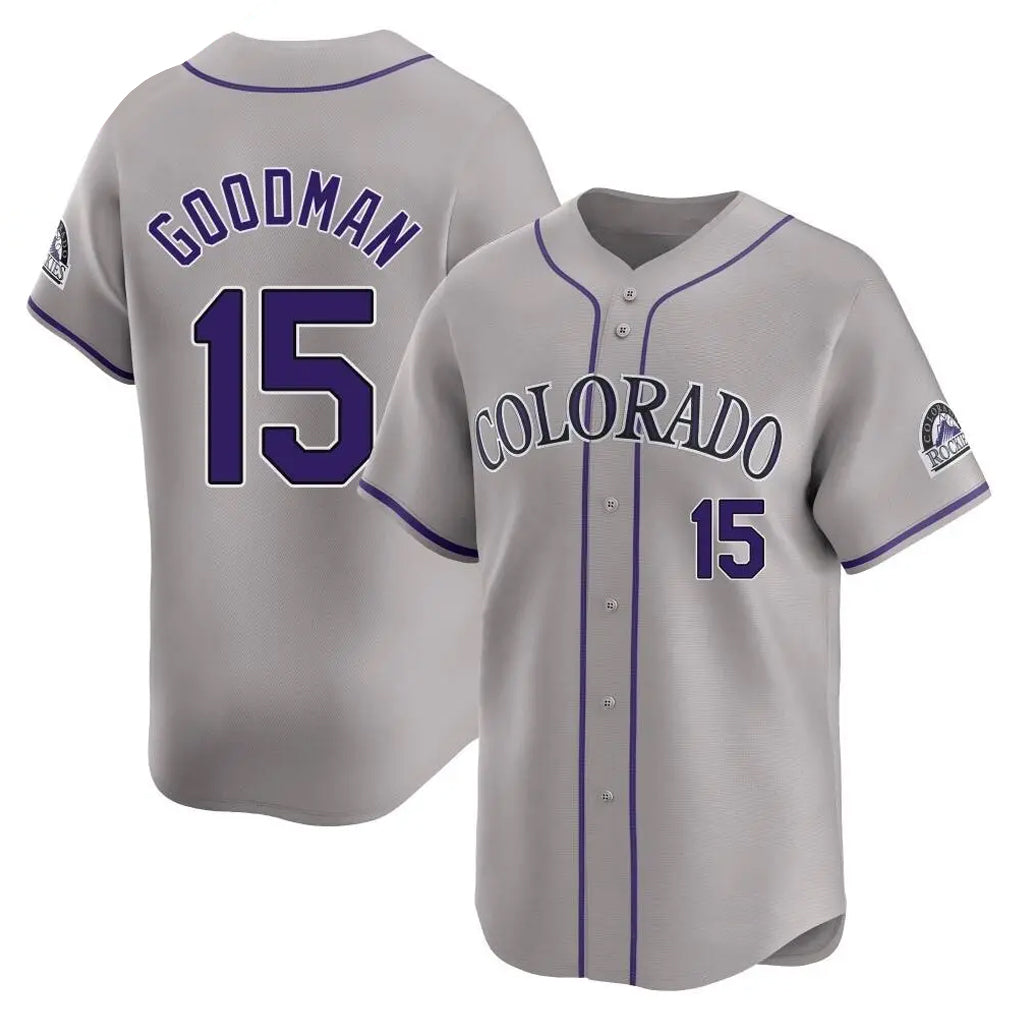 Jamed C.Rockies #15 Hunter Goodman Player Gray Limited Home Stitched Jerseys