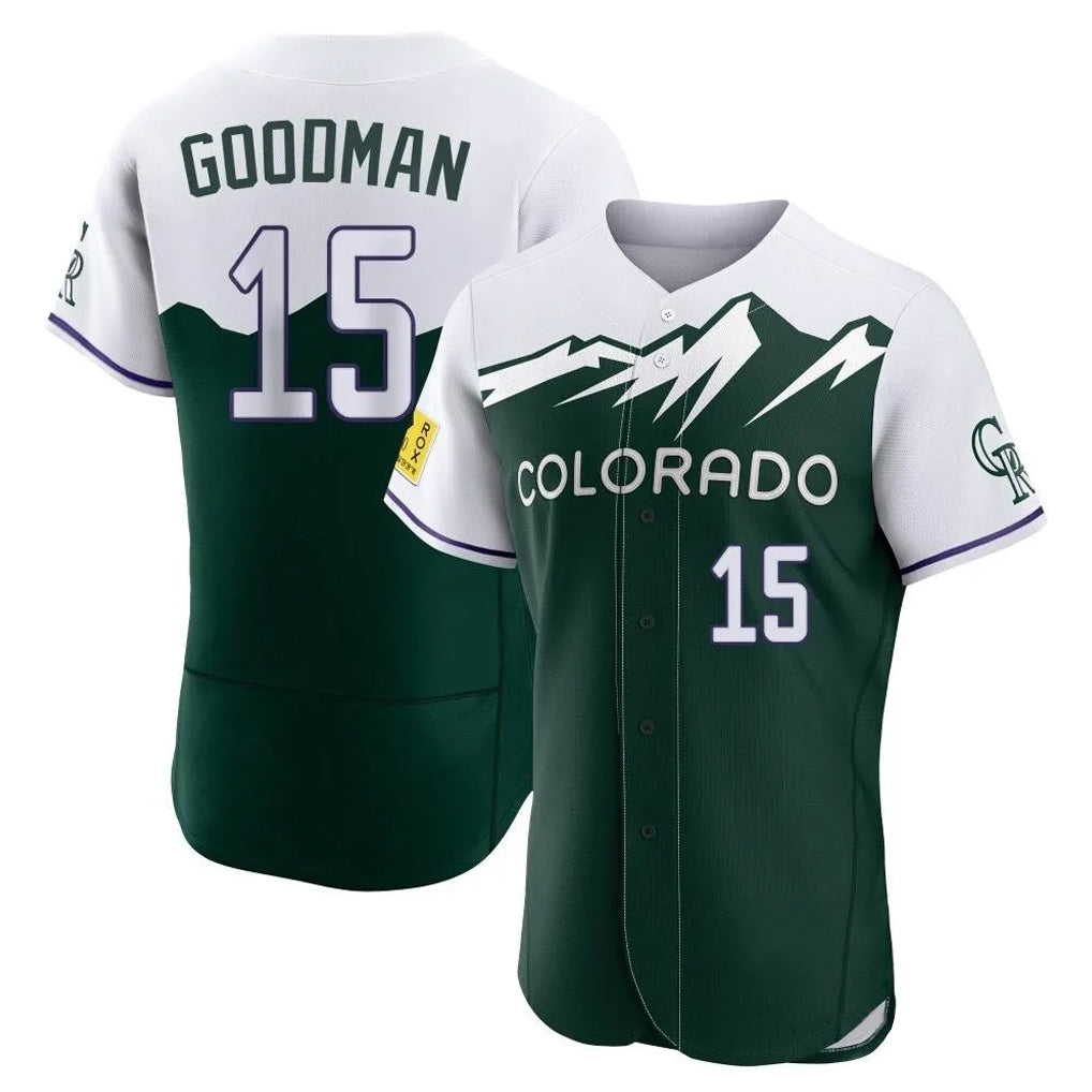 Jamed C.Rockies #15 Hunter Goodman Player Green City Connect Limited Elite Home Stitched Jerseys
