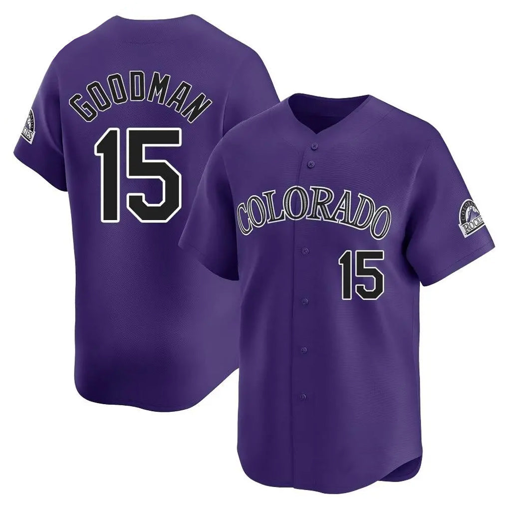 Jamed C.Rockies #15 Hunter Goodman Player Purple Limited Home Stitched Jerseys