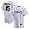Jamed C.Rockies #15 Hunter Goodman Player White Game Home Stitched Jerseys