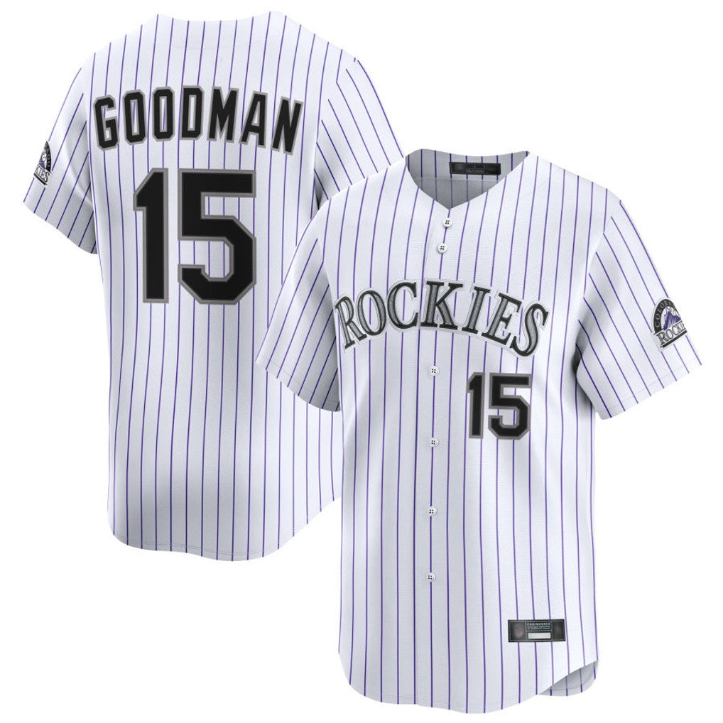 Jamed C.Rockies #15 Hunter Goodman Player White Limited Home Stitched Jerseys