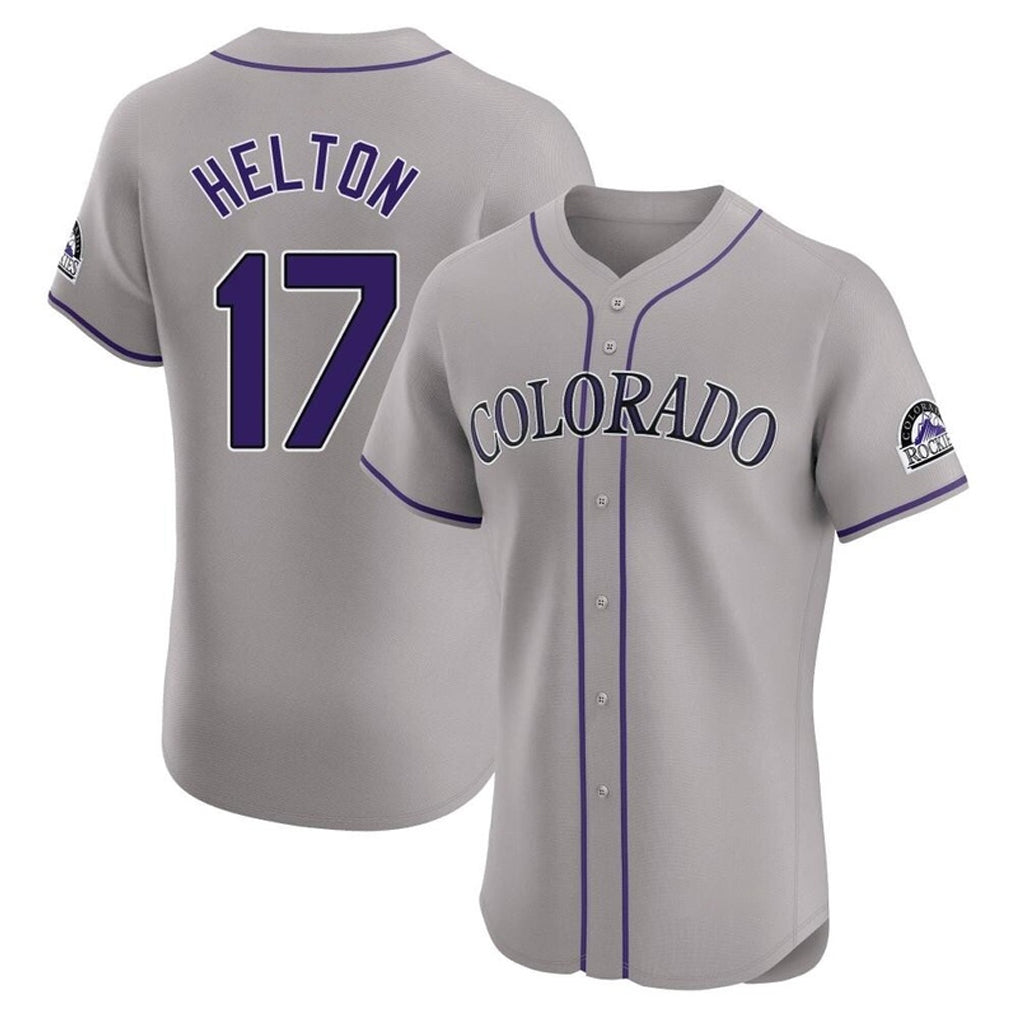 Jamed C.Rockies #17 Todd Helton Player Gray Limited Elite Home Stitched Jerseys