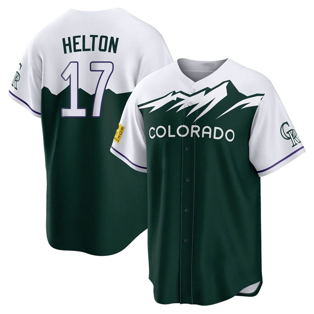 Jamed C.Rockies #17 Todd Helton Player Green City Connect Home Game Stitched Jerseys