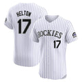 Jamed C.Rockies #17 Todd Helton Player White Limited Elite Home Stitched Jerseys