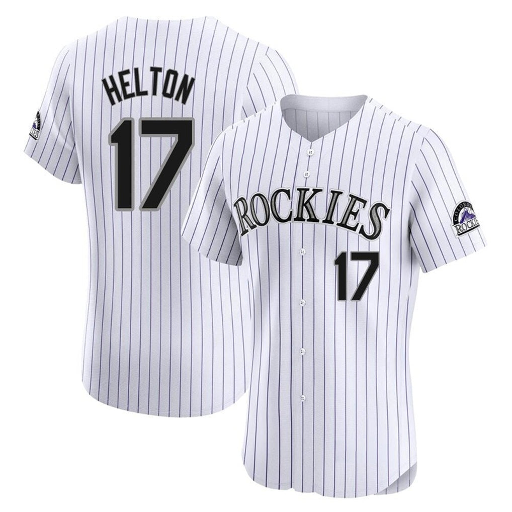 Jamed C.Rockies #17 Todd Helton Player White Limited Elite Home Stitched Jerseys