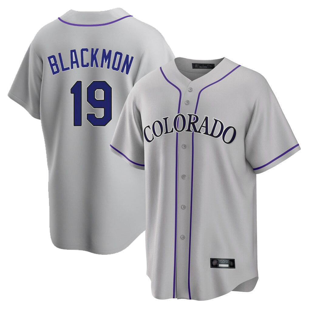 Jamed C.Rockies #19 Charlie Blackmon Player Gray Game Home Stitched Jerseys