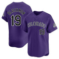 Jamed C.Rockies #19 Charlie Blackmon Player Purple Limited Home Stitched Jerseys