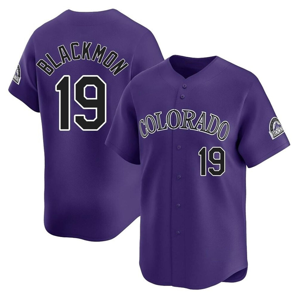 Jamed C.Rockies #19 Charlie Blackmon Player Purple Limited Home Stitched Jerseys
