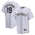 Jamed C.Rockies #19 Charlie Blackmon Player White Game Home Stitched Jerseys