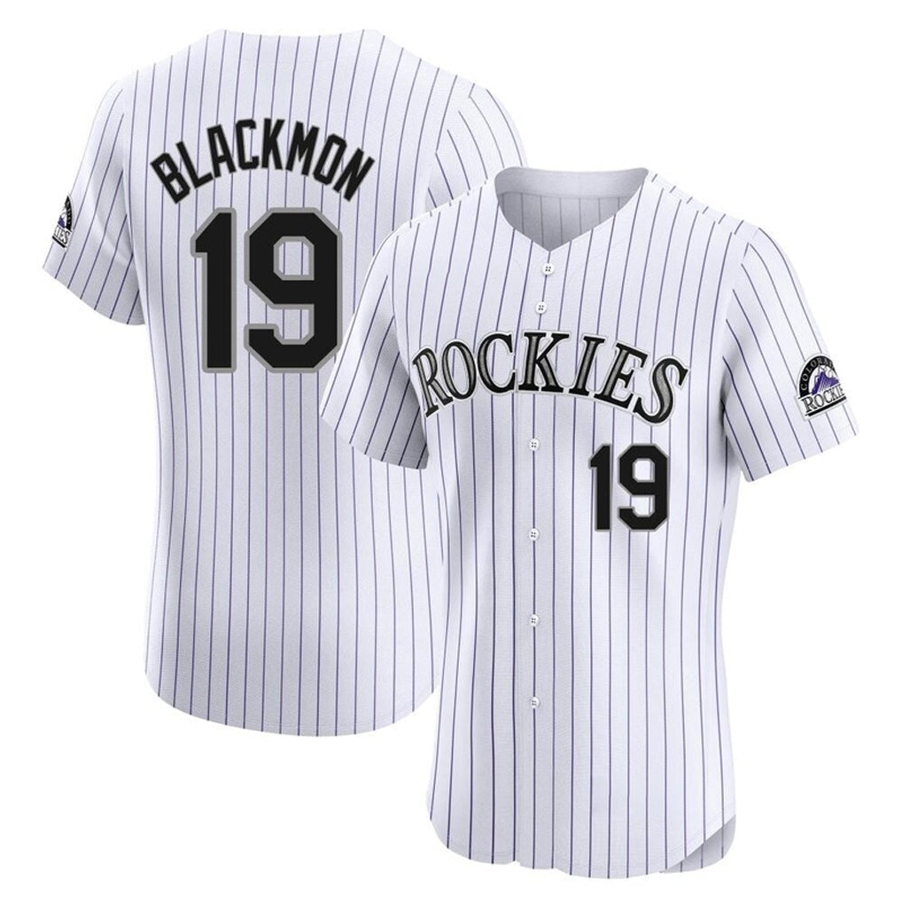 Jamed C.Rockies #19 Charlie Blackmon Player White Limited Elite Home Stitched Jerseys