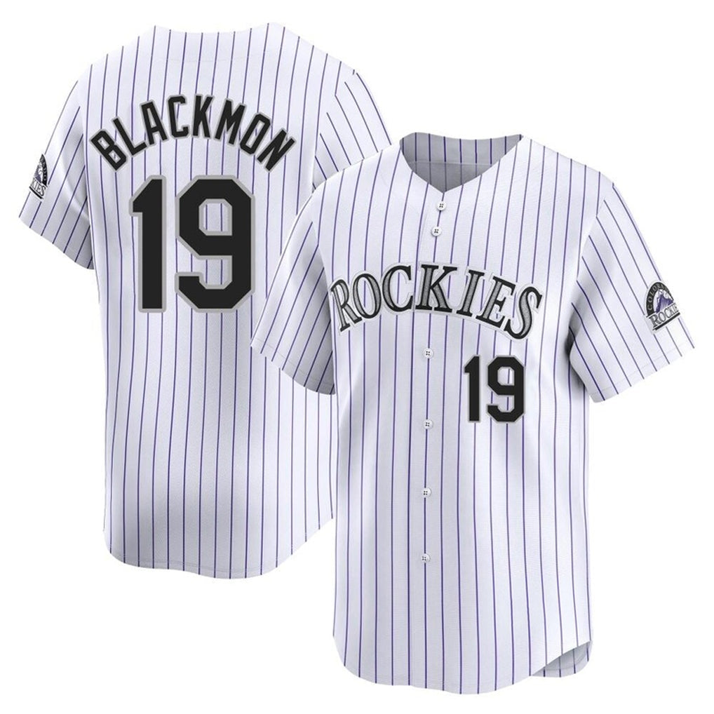 Jamed C.Rockies #19 Charlie Blackmon Player White Limited Home Stitched Jerseys