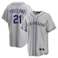 Jamed C.Rockies #21 Kyle Freeland Player Gray Game Home Stitched Jerseys