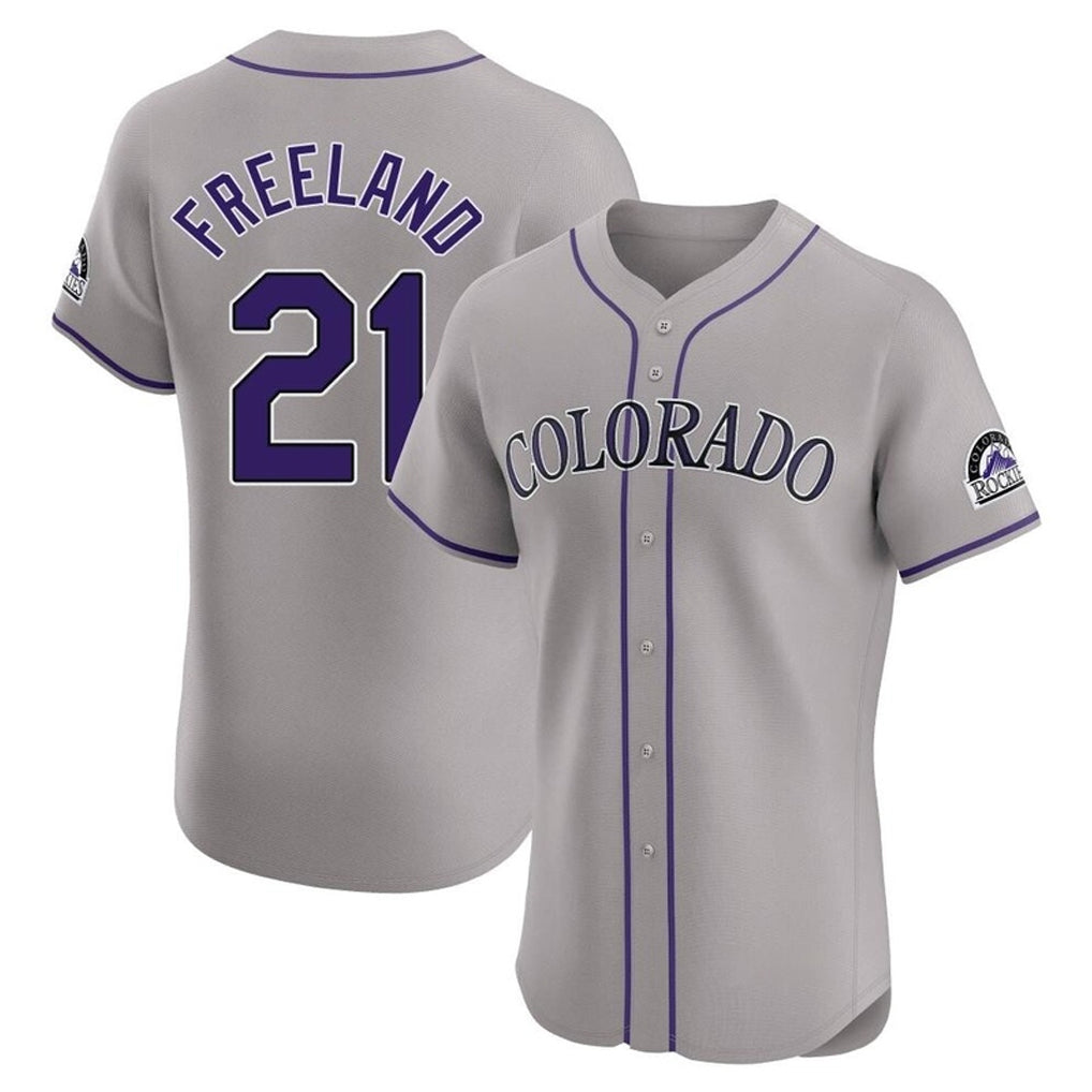 Jamed C.Rockies #21 Kyle Freeland Player Gray Limited Elite Home Stitched Jerseys