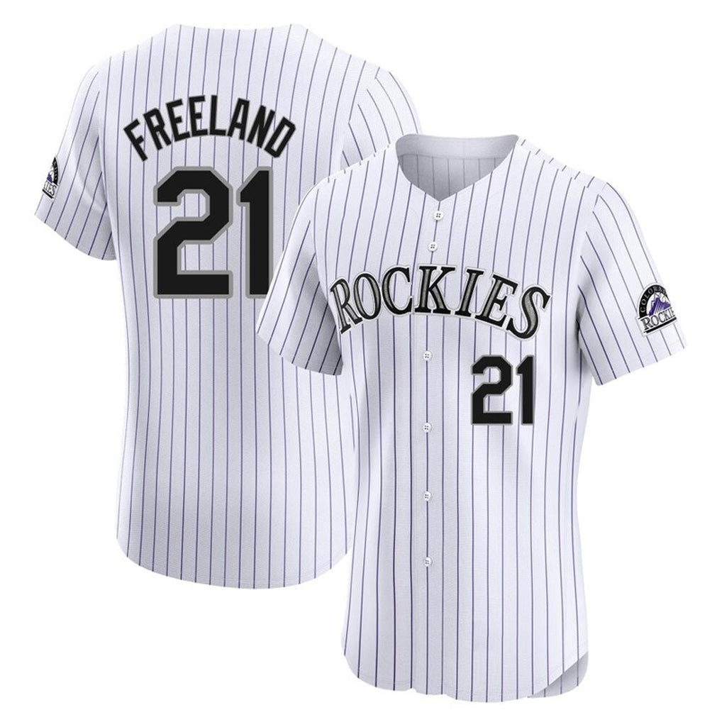 Jamed C.Rockies #21 Kyle Freeland Player White Limited Elite Home Stitched Jerseys