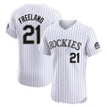 Jamed C.Rockies #21 Kyle Freeland Player White Limited Elite Home Stitched Jerseys