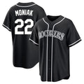 Jamed C.Rockies #22 Mickey Moniak Player Black Fashion Out Home Game Stitched Jerseys