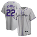 Jamed C.Rockies #22 Mickey Moniak Player Gray Game Home Stitched Jerseys