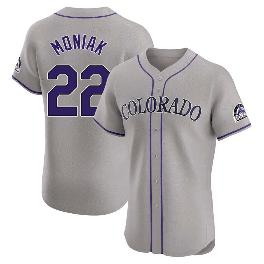 Jamed C.Rockies #22 Mickey Moniak Player Gray Limited Elite Home Stitched Jerseys
