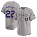 Jamed C.Rockies #22 Mickey Moniak Player Gray Limited Home Stitched Jerseys