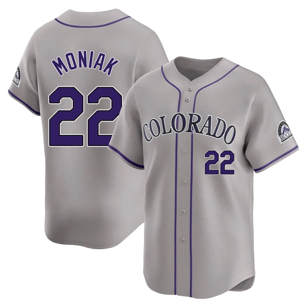 Jamed C.Rockies #22 Mickey Moniak Player Gray Limited Home Stitched Jerseys