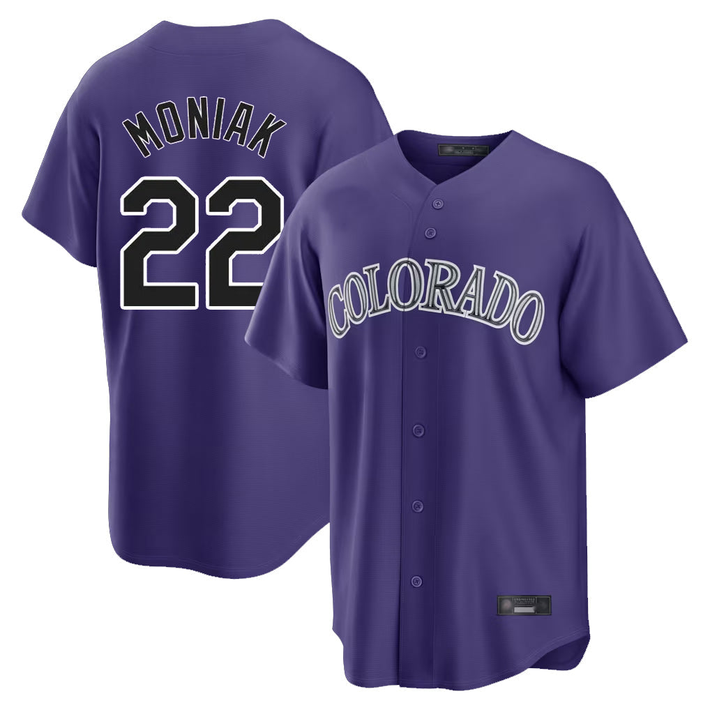 Jamed C.Rockies #22 Mickey Moniak Player Purple Game Home Stitched Jerseys