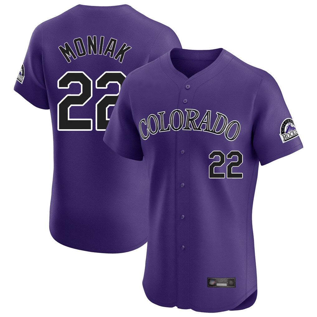 Jamed C.Rockies #22 Mickey Moniak Player Purple Limited Elite Home Stitched Jerseys