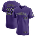 Jamed C.Rockies #22 Mickey Moniak Player Purple Limited Elite Home Stitched Jerseys