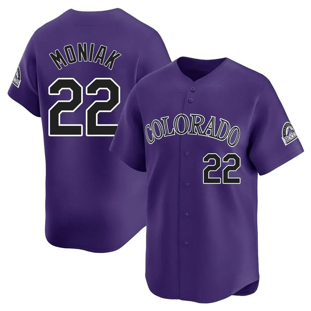Jamed C.Rockies #22 Mickey Moniak Player Purple Limited Home Stitched Jerseys