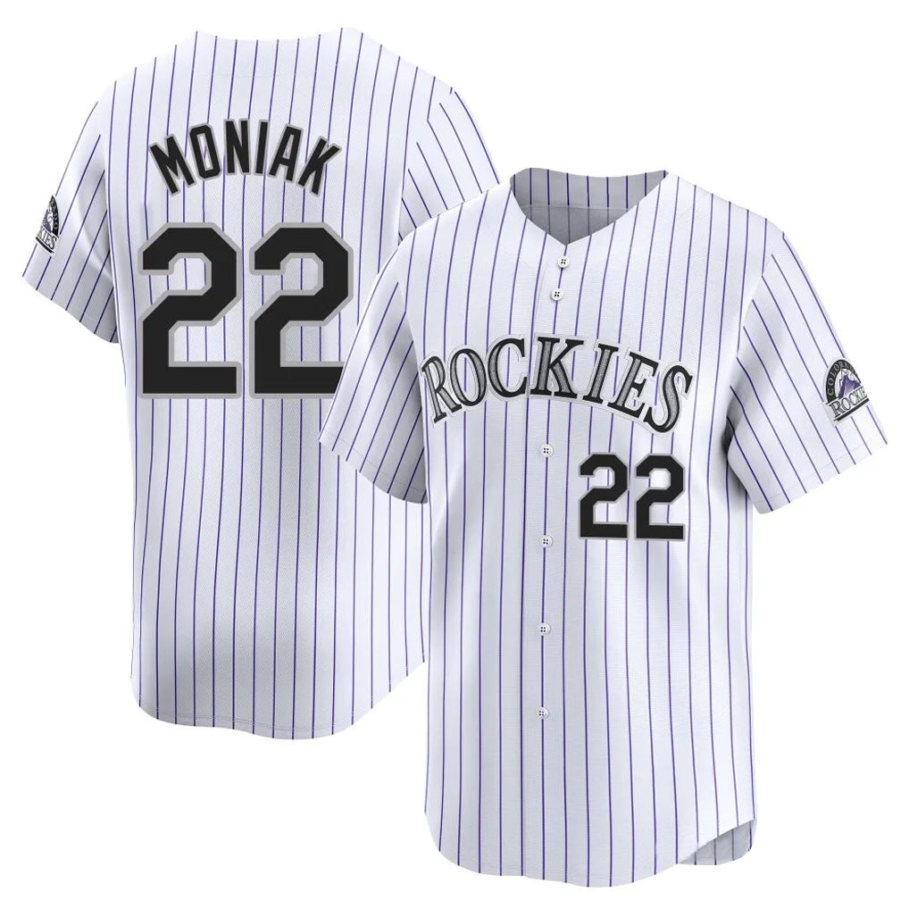 Jamed C.Rockies #22 Mickey Moniak Player White Limited Home Stitched Jerseys