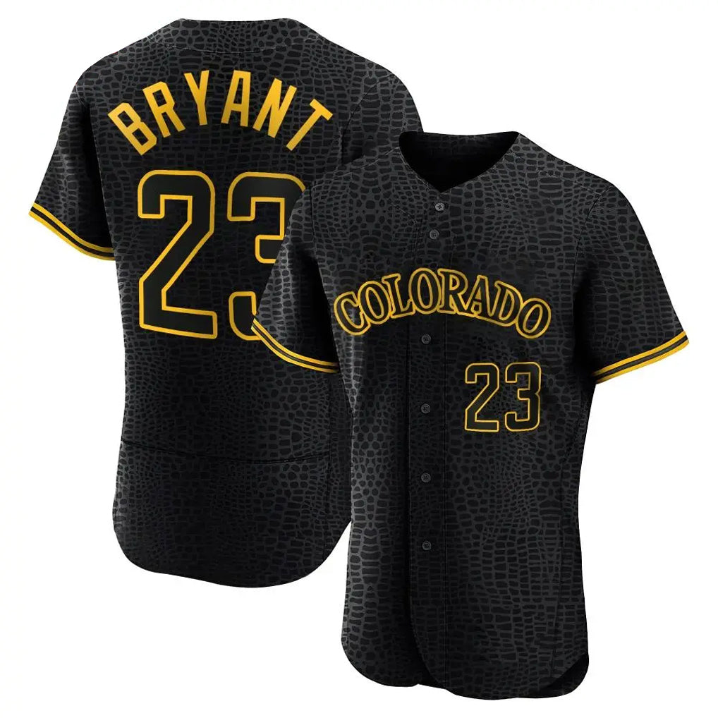 Jamed C.Rockies #23 Kris Bryant Player Black Snake Skin City Limited Elite Home Stitched Jerseys